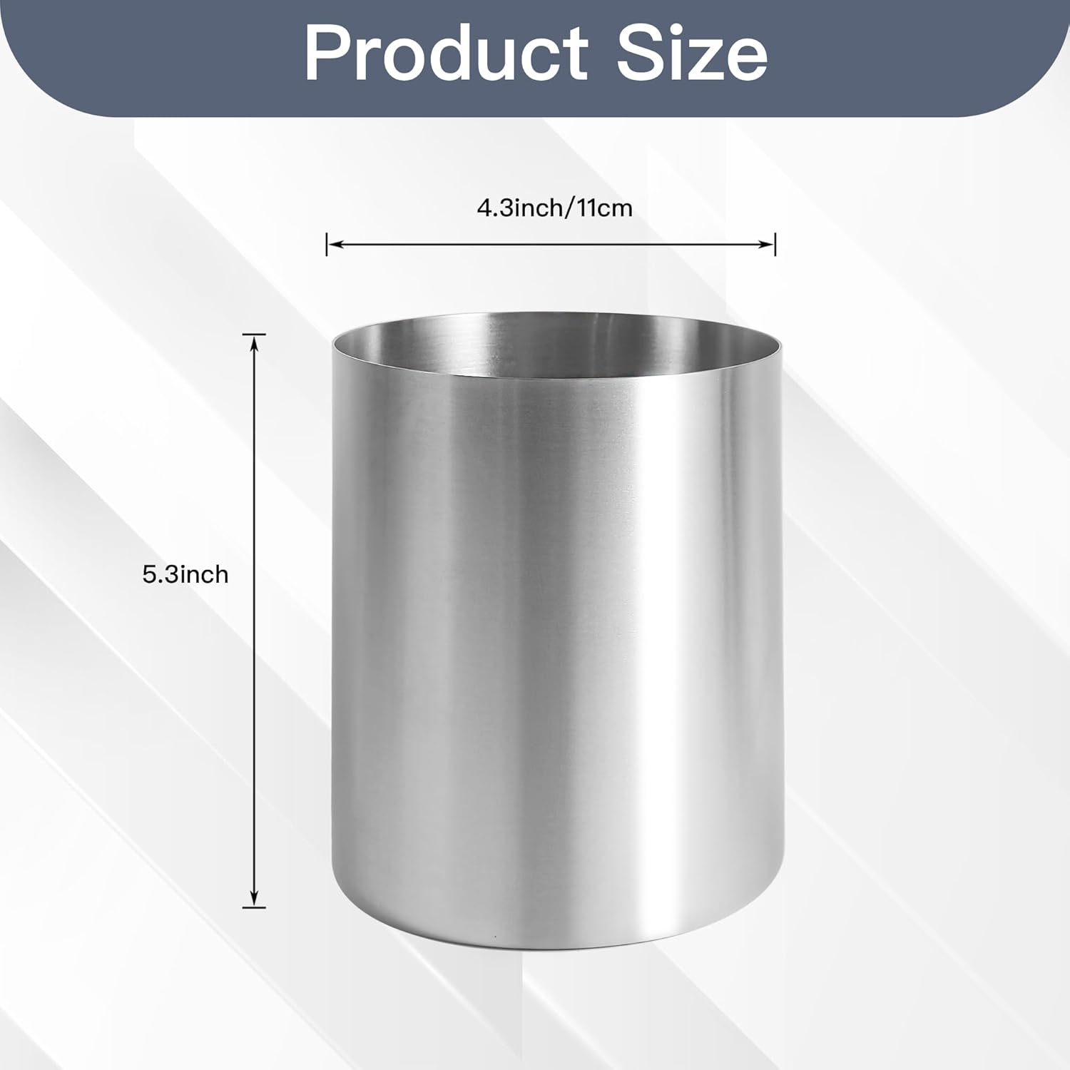 IMEEA Small Kitchen Utensil Holder for Countertop SUS304 Stainless Steel Utensil Crock for Kitchen Counter Utensil Organizer Storage Caddy