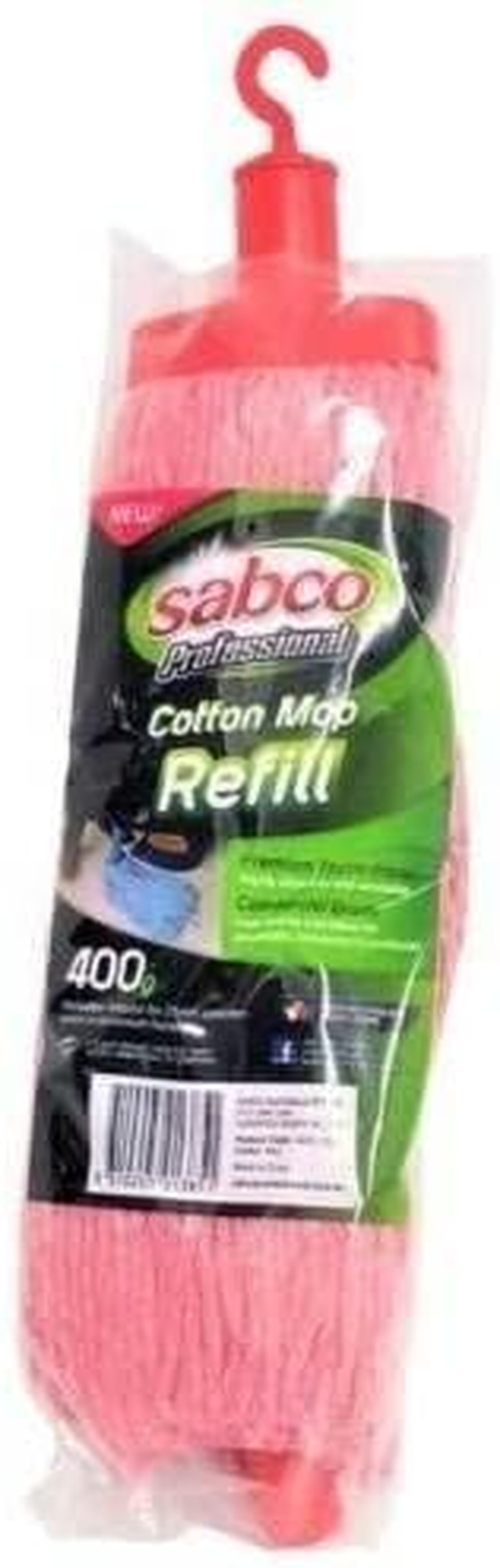 Sabco Professional Cotton Mop Refill - Red - 400G - Long-Lasting Mop Head for Floor Cleaning - Fits 25 Mm Wooden or Metal Handles image number 1