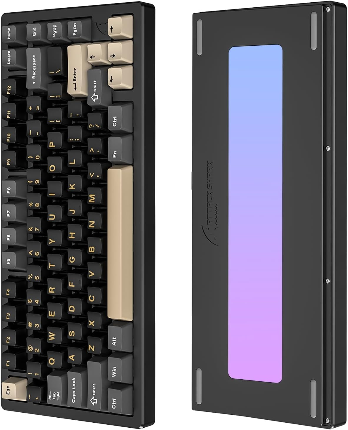 ATTACK SHARK X75 Aluminum CNC Wireless Mechanical Gaming Keyboard, BT/2.4G/USB-C Wired 81 Keys via Custom Keyboard, 7000 Mah Gasket Hot Swappable RGB Mechanical Keyboard for Mac/Pc/Ps4/Xbox-Purple