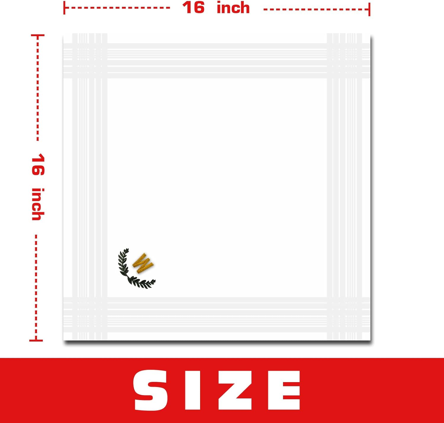 Chromatelle 3 Pcs Men'S Handkerchiefs, White Embroidered Initial Monogrammed Handkerchiefs for Men Suit Soft Cotton image number 6