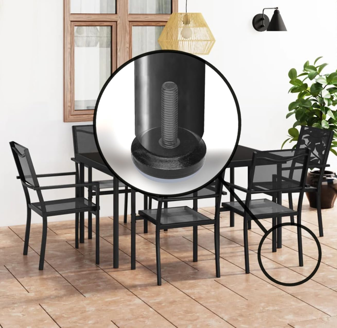 Slipstick Gorilla Outdoor Adjustable Furniture Levelers (8 Pack) Weatherproof Screw in Leg Glides for Chairs, Tables, and Outdoor Furniture Feet, 28Mm Slider Glide, M6 Thread