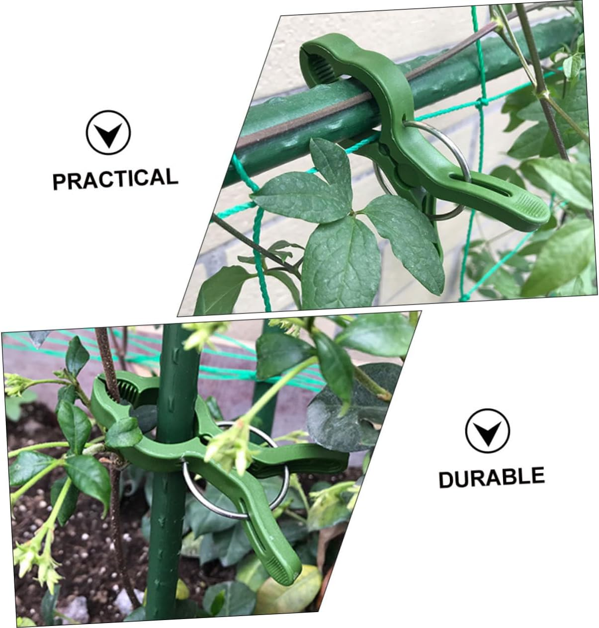 OFFSCH 20Pcs Green Plant Fixing Clips for Potted Branches Easy to Install Gardening Clips for Neat Plant Support and Organization for Orchids