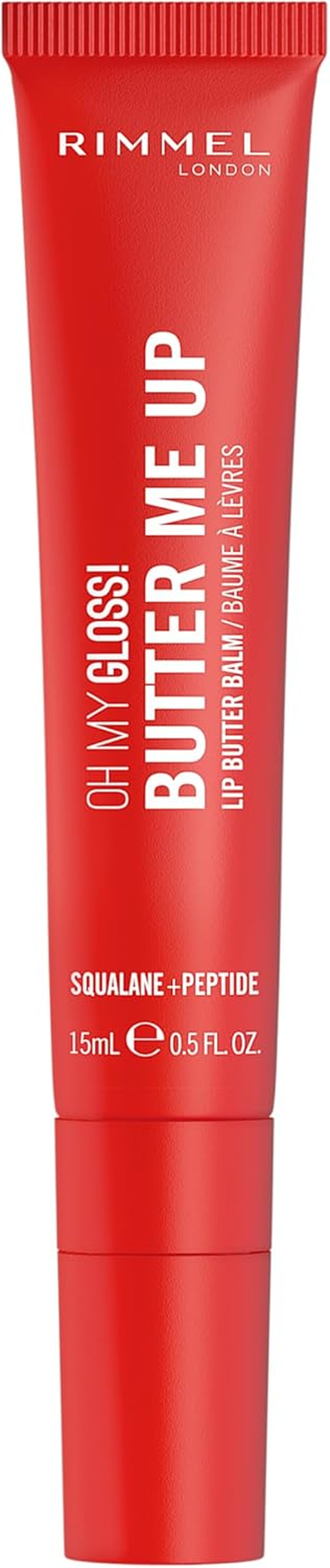 Rimmel London, Oh My Gloss Butter Me up Lip Butter Balm 005 Red Velvet, Hydrating Lip Balm, Tinted Lip Balm, Lip Care, Hydration, Nourishing, Squalene, 15Ml (0.53Oz) image number 1