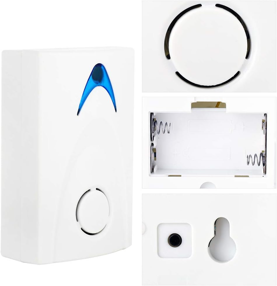 LED Wireless Chime Door Bell Doorbell with Wireles Remote Control 32 Tune Songs C1 100M Range Digital Doorbell Waterproof for Home Office Hotel image number 6