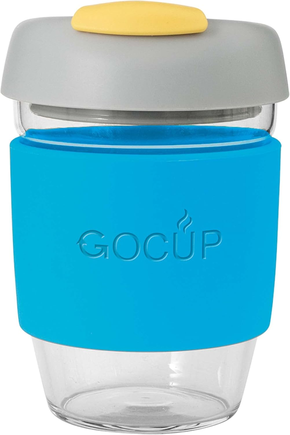 Avanti Gocup Borosilicate Glass Travel Cup, 355 Ml / 12 Oz Capacity, Pink/Mint/Grey
