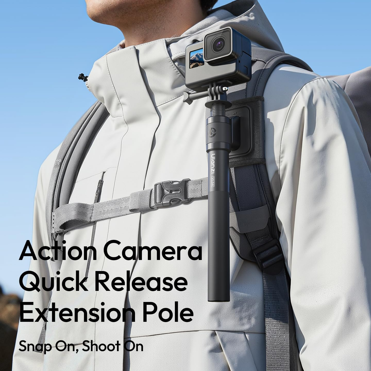 ULANZI VL04 Invisible Selfie Stick - 114CM Extension Pole with Velcro Strap, Universal 1/4" Mount & ARRI Pins, Compatible with Insta360 X5/X4/X3/Ace Pro/Gopro Hero 13-5/DJI OSMO Pocket 3/Xtra