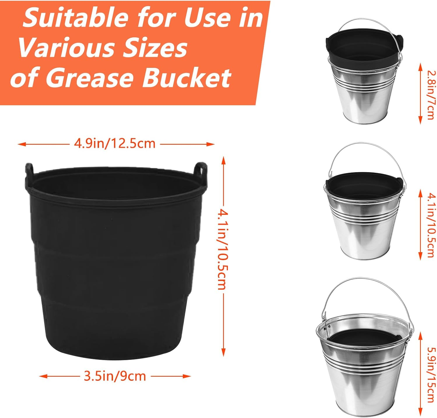 2 PCS Reusable Silicone Grease Bucket Liner for Traeger Drip Tray Liner for Traeger Grill Accessories for Pit BOSS Pellet Grill Traeger Pro Series Tailgater Ironwood Grill