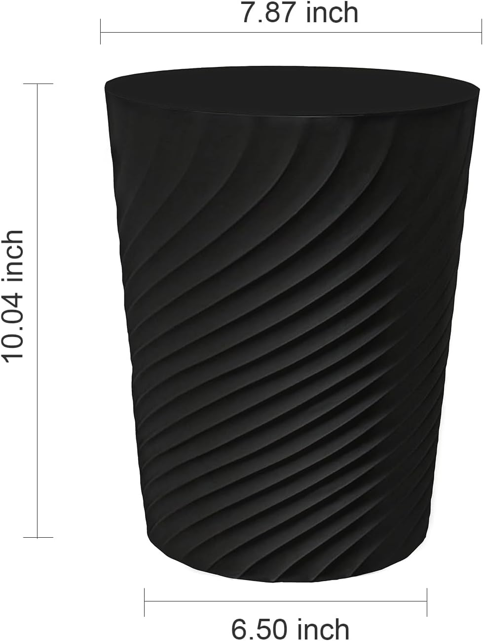 DAJITRE 1.8 Gallon Small Trash Can Wastebasket Recycling Bin Slim Profile for Compact Spaces Bathroom, Office, Bedroom, Kitchen (1.8 Gallon, Black) image number 5