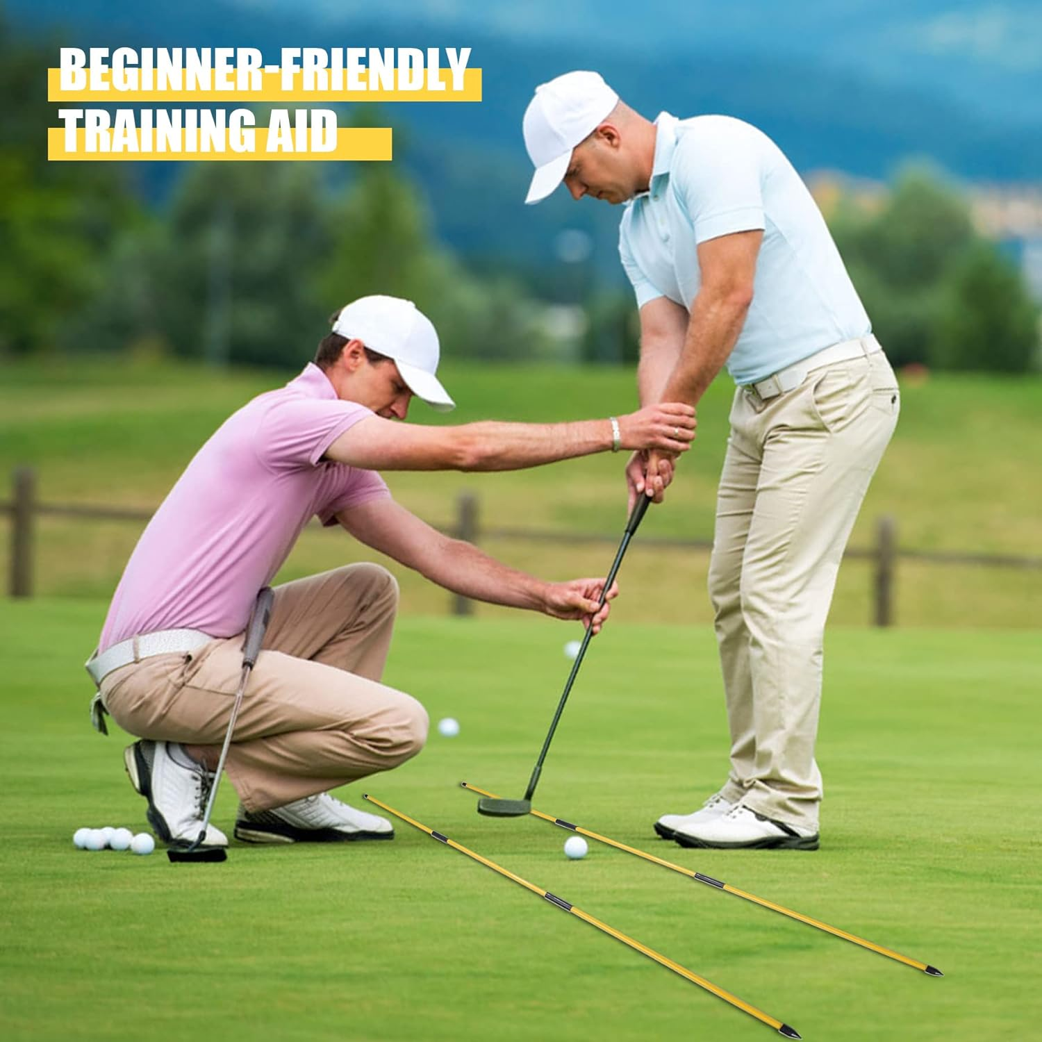 Golf Alignment Stick, 2-Pack Golf Alignment Rods, 48" Collapsible Alignment Stick Golf Training Aid for Aiming, Putting, Posture Corrector, Golf Practice Sticks with Clear Tube Case image number 6