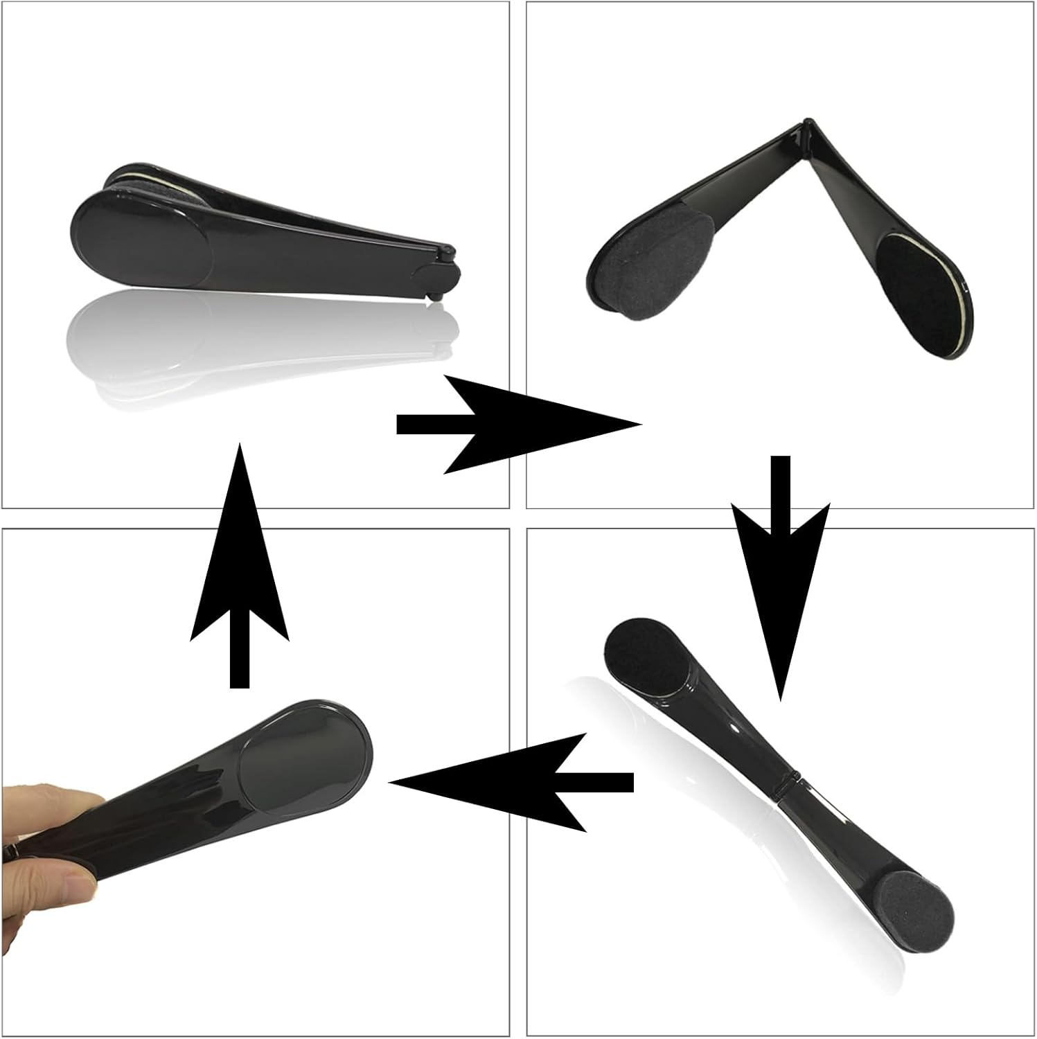 Self-Tanners, Back Applicator Long Handle Lotion Applicator for Back Portable Travel Self Sunscreen Applicator with Long Reach Folding Handle for Elderly, Women (Black) image number 1