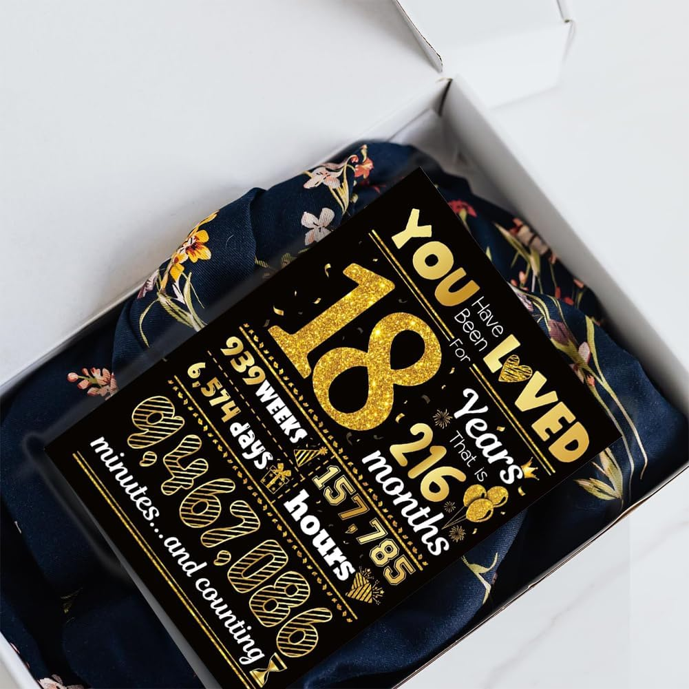 Happy Birthday Card, Birthday Decorations for Boys and Girlshappy Birthday Card for Him or Her (18Th) image number 6