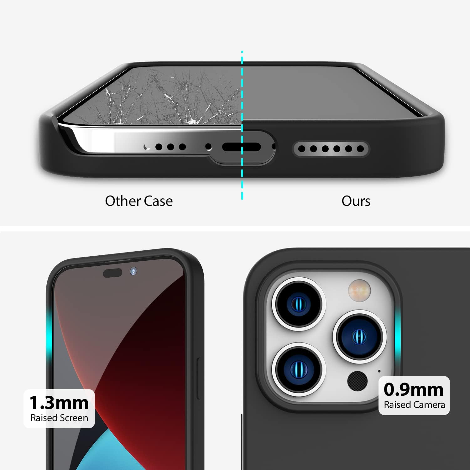 ZUSLAB Case for Iphone 14 Pro Max Case Real Liquid Silicone Anti-Scratch Gel Rubber Shockproof Cover with Soft Microfiber Lining Drop Full Protection for Apple (2022) - Black image number 5