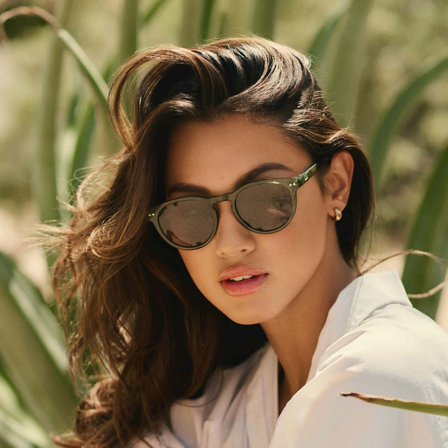 Wearme Pro Polarized Classic round Retro Unisex Sunglasses - Beige Tortoise / Brown Gradient Lens image number 6