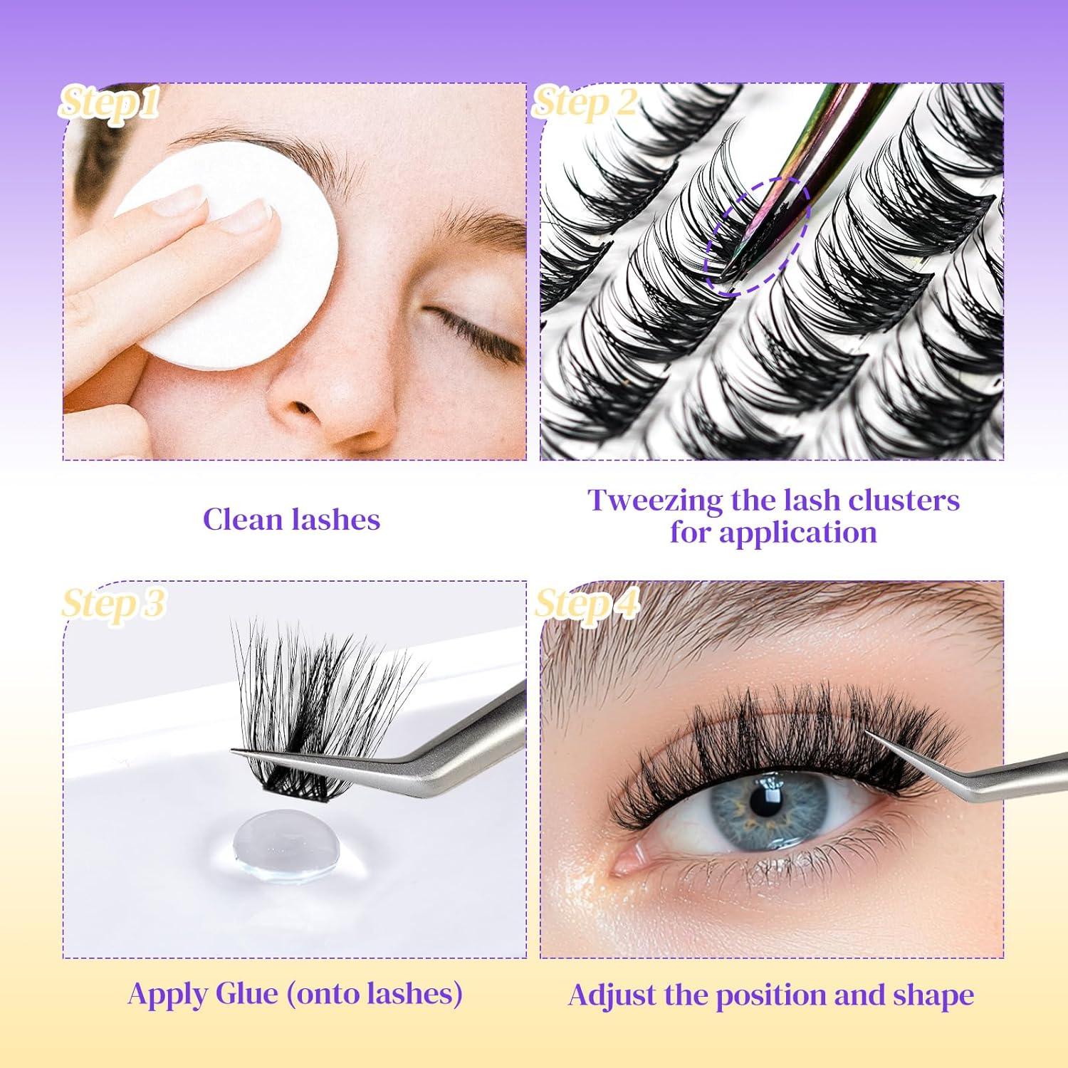 ACTROL Individual Eyelash Lashes Clusters ACT-A 0.07 14-20Mm Mix D Curl - Natural & Bold Volume Lashes, Reusable DIY Lash Extensions for Customized Looks - Hypoallergenic & Cruelty-Free image number 2