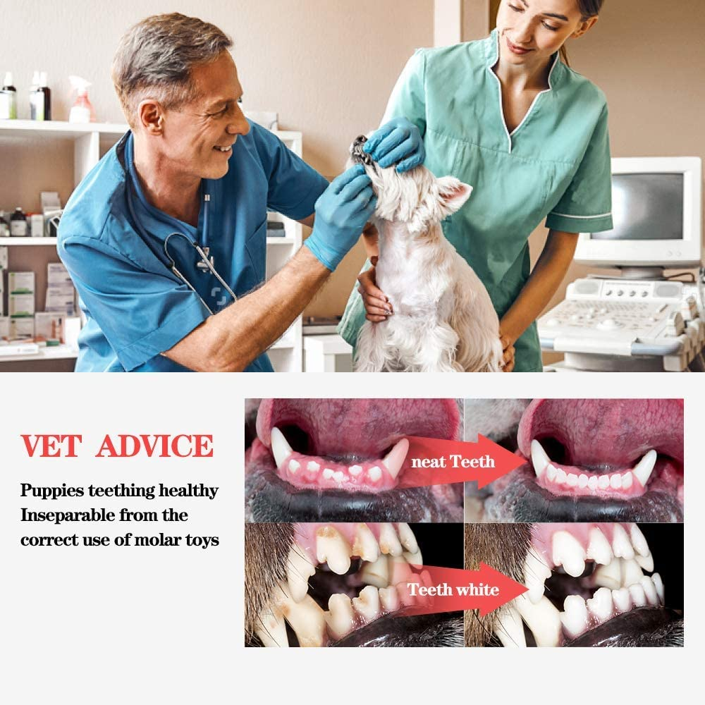 Durable Dog Squeaky Chew Toys for Aggressive Chewers Dental Teething Cleaning (Non-Toxic Soft Natural Rubber), Cute Crystal Ring Design 3.9 Inches (Blue) image number 3