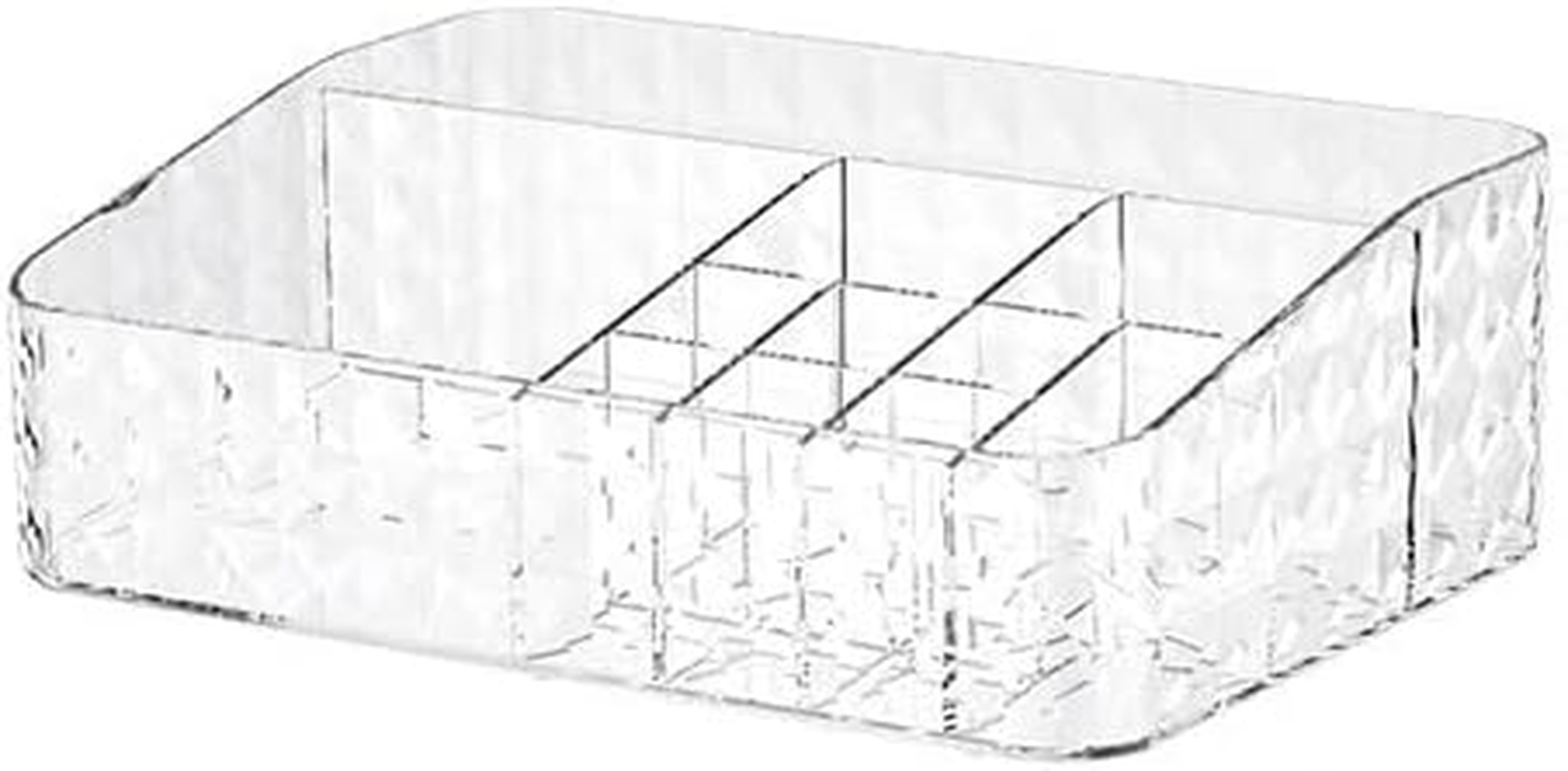 Make up Organiser, Makeup Organizer Tray Vanity Cosmetic Brush Holder Storage Box with 11 Compartments for Vanity Counter Desk Bathroom Girls Women (Clear)