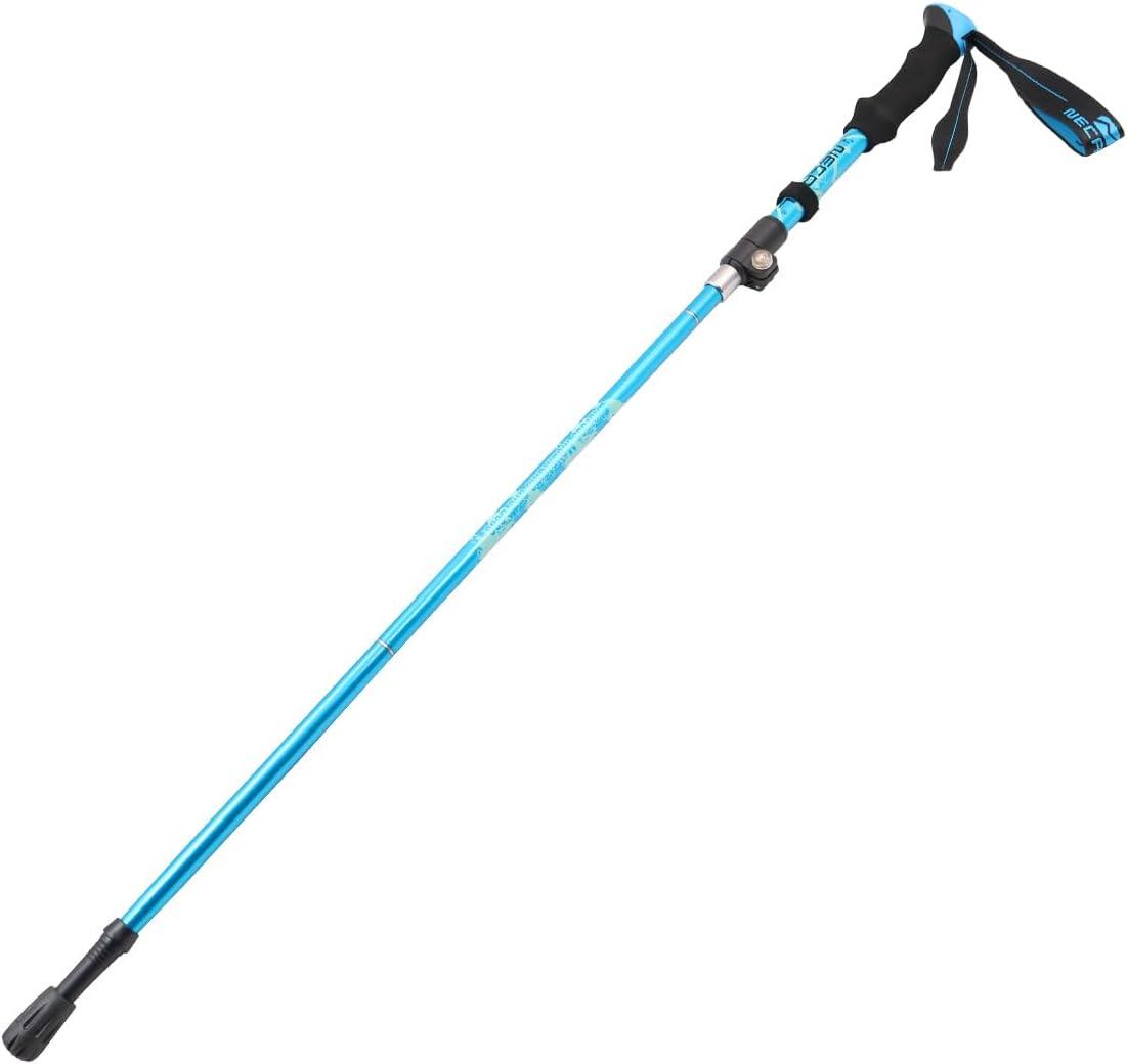 NUZAMAS Folding Cane Portable Walking Stick Climbing Stick Walking Aid Aluminum 110-125Cm Adjustment Blue Five-Section Telescopic Cane for Outdoor Travel Climbing image number 4