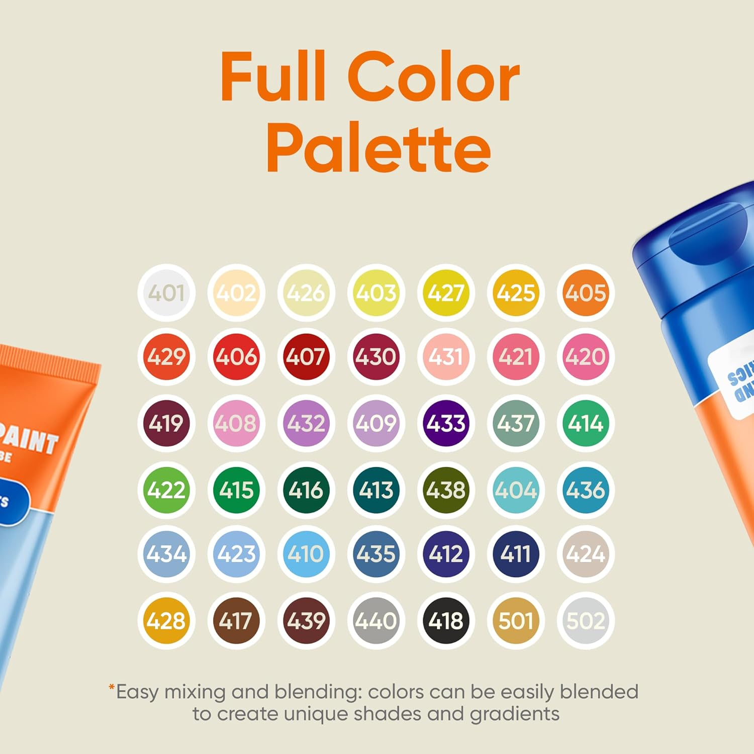 7 Artists Orange Fabric Paint 2 Fl. Oz &ndash; Fabric Paint Orange for Clothes Permanent | Textile Paint for Upholstery, Sneakers, Canvas Tote Bags, T-Shirt Painting | Pintura Para Ropa Y Zapatos image number 1