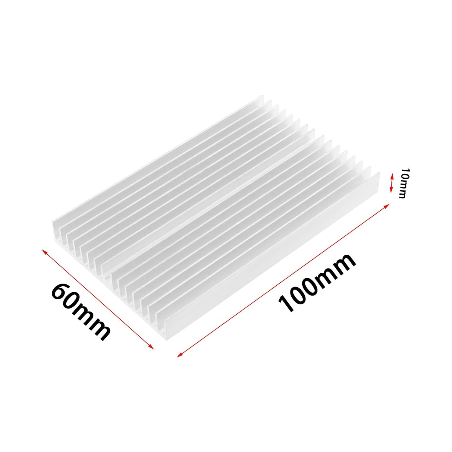 LT Easiyl Pack of 2 100Mm X 60Mm X 10Mm Aluminum Heat Sink Radiator Heatsink Cooler Fin for Computer Power IC Power Electric Device image number 5