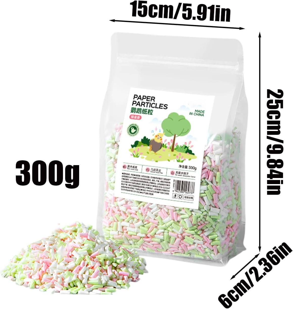Bird Cage Litter - Natural Small Animal Bedding for Parrots | Low Dust Soft Wood Shavings | Odor Control Paper Supplies for Bird Cage, Guinea Pig Accessories Bedding for Healthy Clean Pet Habitat image number 1