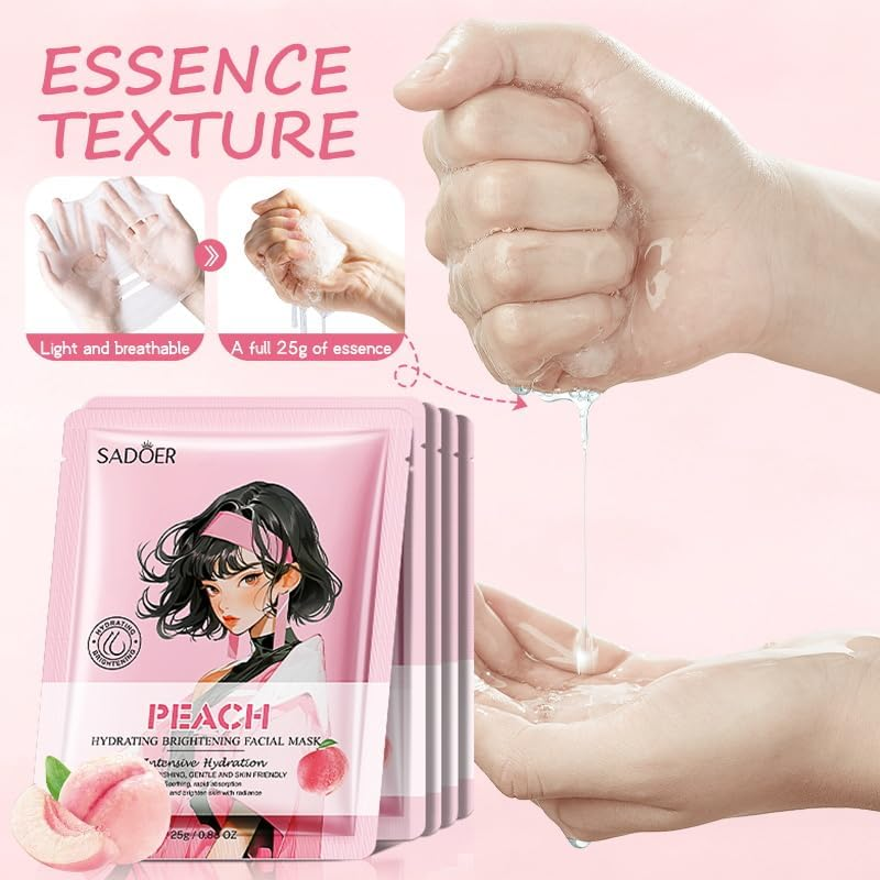 Facial Sheet Masks Set, 9 Pack, Fruit Extracts Collection, Nourishing & Moisturizing image number 4