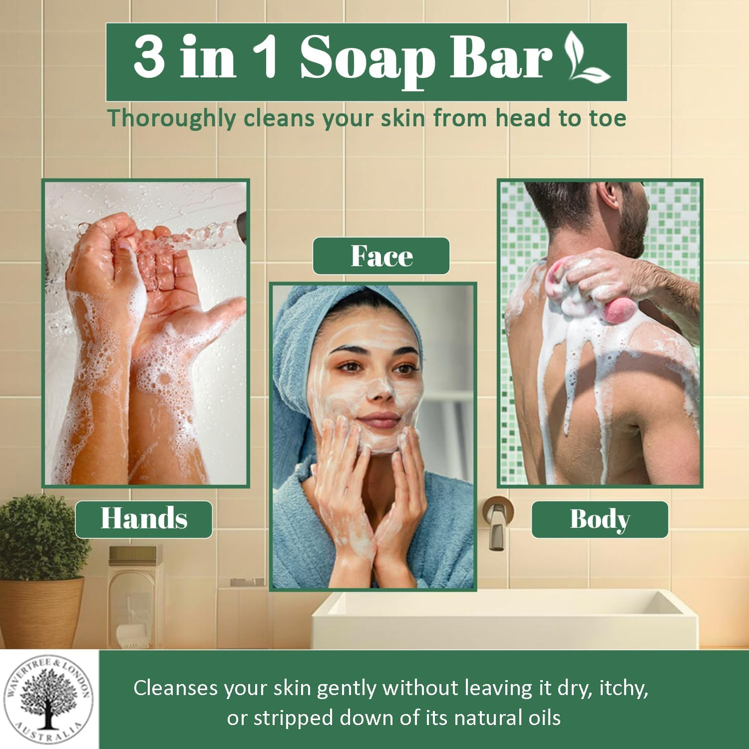 Wavertree and London Lemongrass & Lemon Myrtle Soap Bar, 200 G image number 4