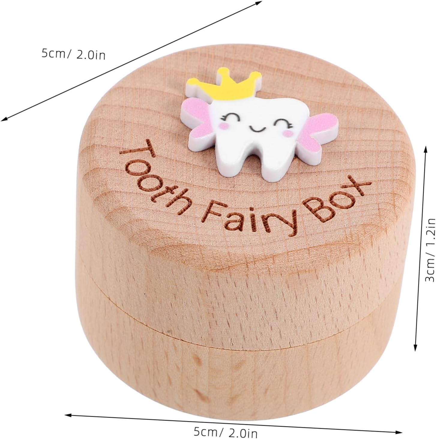 BESTYASH Deciduous Tooth Box Wooden Keepsake Teeth Holder for Boys and Girls Collection Organizer