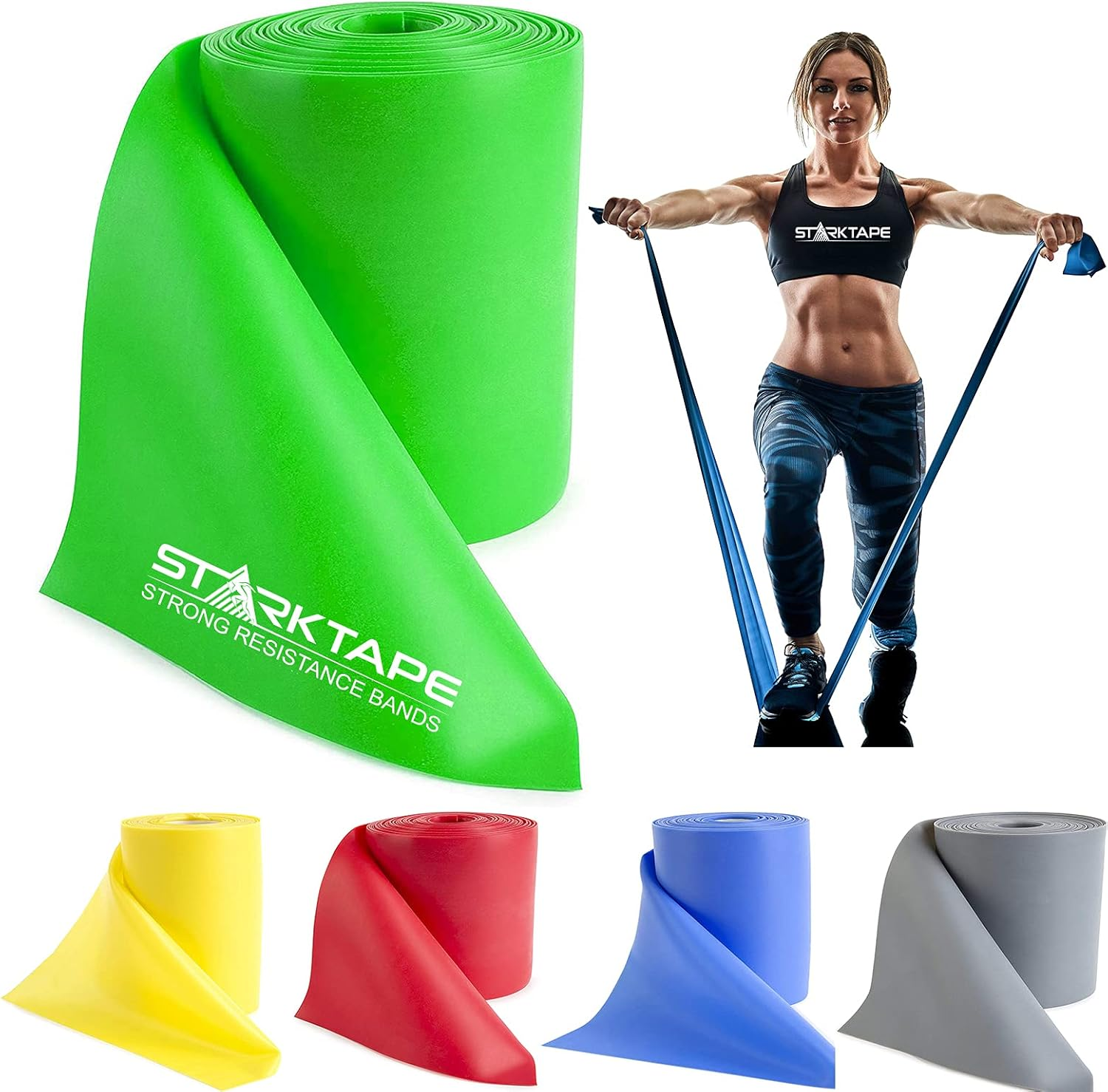 Starktape Resistance Bands Professional 8,16, 25, 50 Yards Bulk Rolls. Latex-Free Elastic Physical Therapy Band. No Scent, No Powder - Perfect for Home Exercise, Yoga, Pilates, Gym, Rehab, Workout image number 7