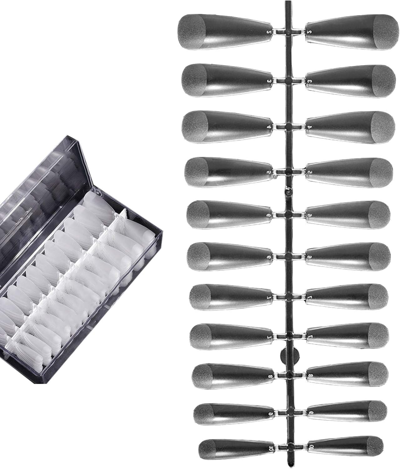 2021 Latest Nail Art Sheets-Free Engraving Ultra-Thin No Marks Matte Half Paste Fully Paste Nail Extension Boxed Square (504 Pieces) Suitable for Nail Salon or DIY Nail Art