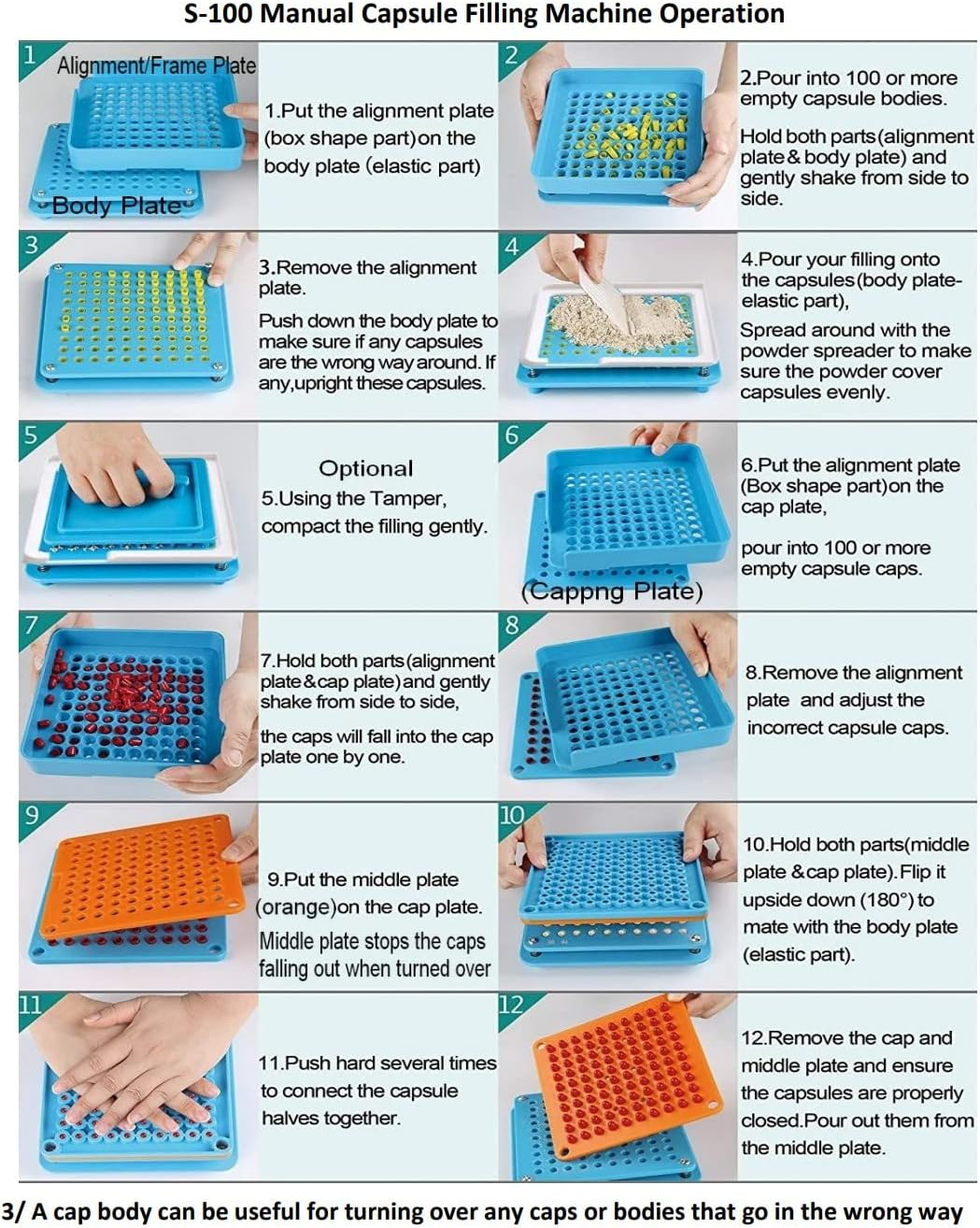 Capsule Machine Size 4 (Very Small) - Perspex 100 Holes Empty Capsules Filler with Tamper image number 4