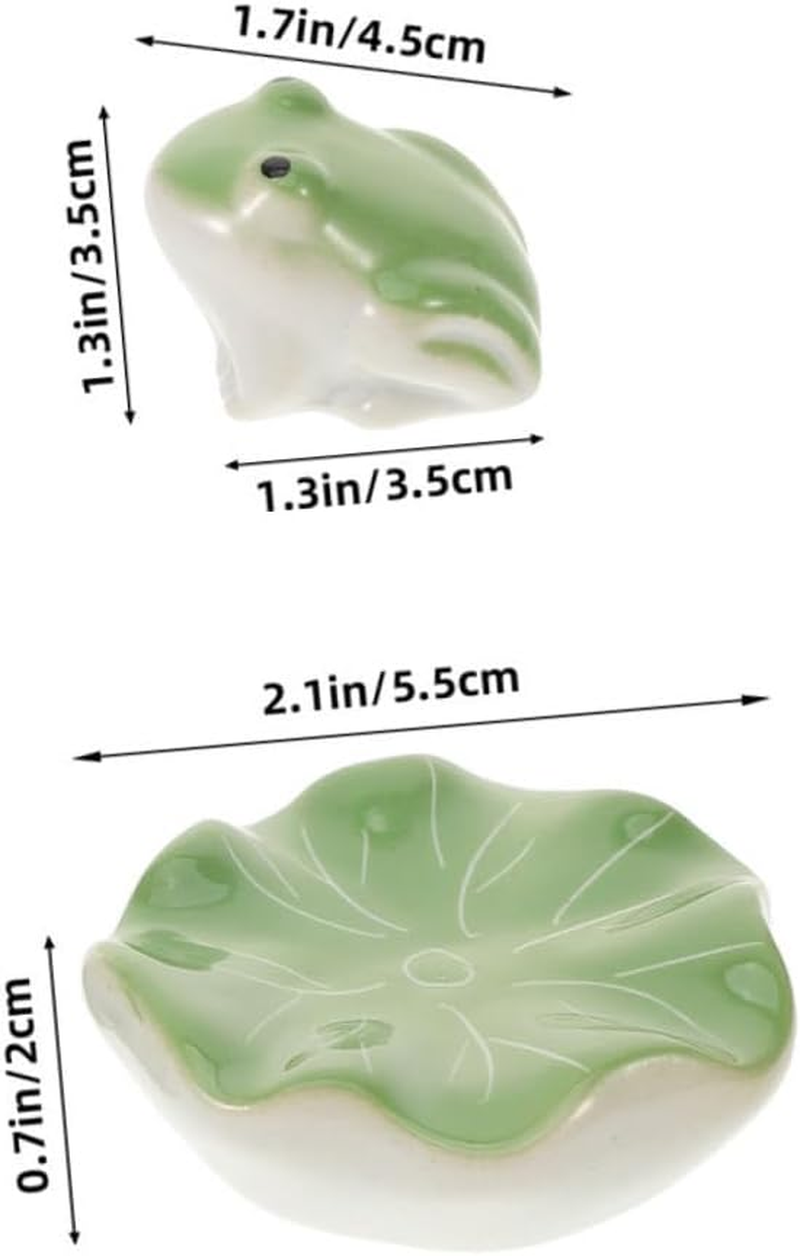 CIMAXIC 2Sets Ceramic Floating Frogs Tea Pet Sculptures for Fish Tank Aquarium Decor Aquarium Landscape Decorations for Home and Office image number 5