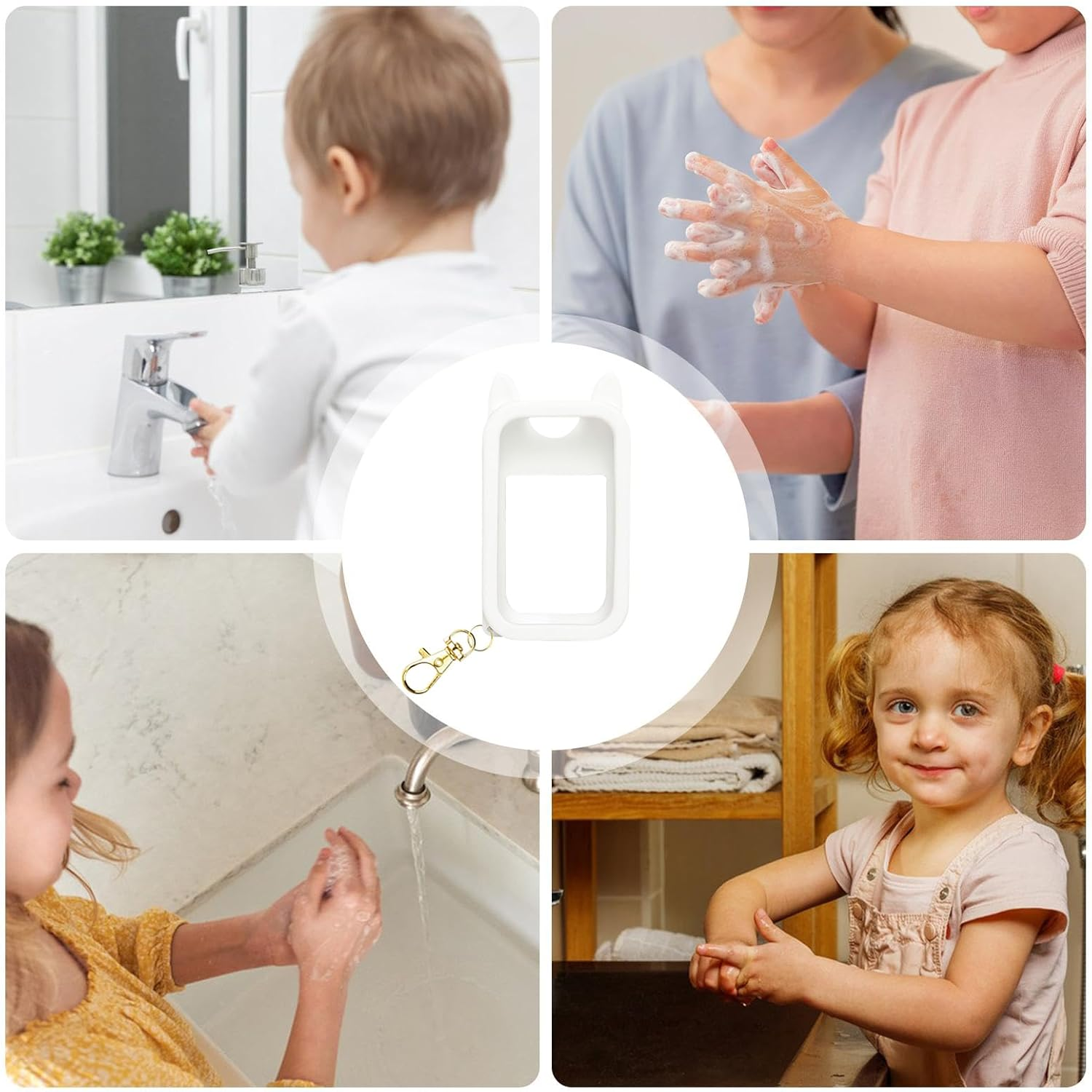 Veasbuu Hand Mist Spray Case - Cute Ears Silicone Bag Accessory,Travel Size Holder Case with Keychain,For Men Outdoor Travel Trip Car Beach Park Workplace School Mall Public image number 1