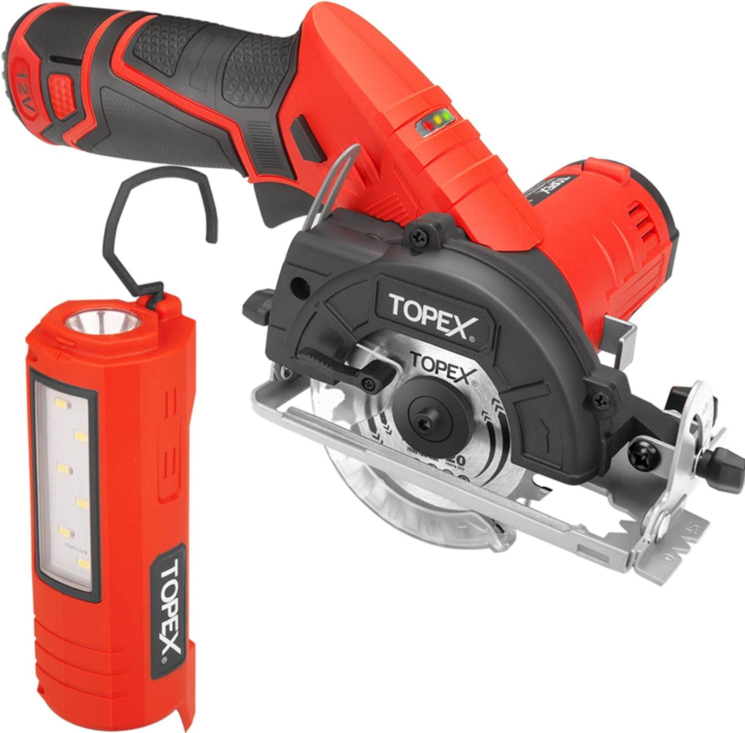 TOPEX 12V Cordless Circular Saw Lithium-Ion LED Torch W/Battery & Charger image number 6