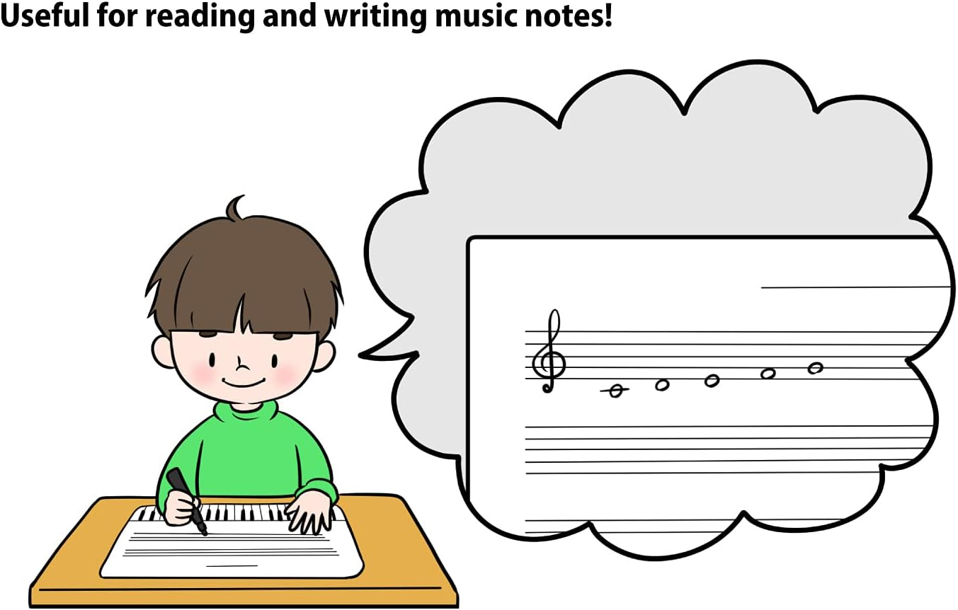 Dry Erase Music Staff White Board, Portable A4 Size (8.3"&times;11.7") image number 6