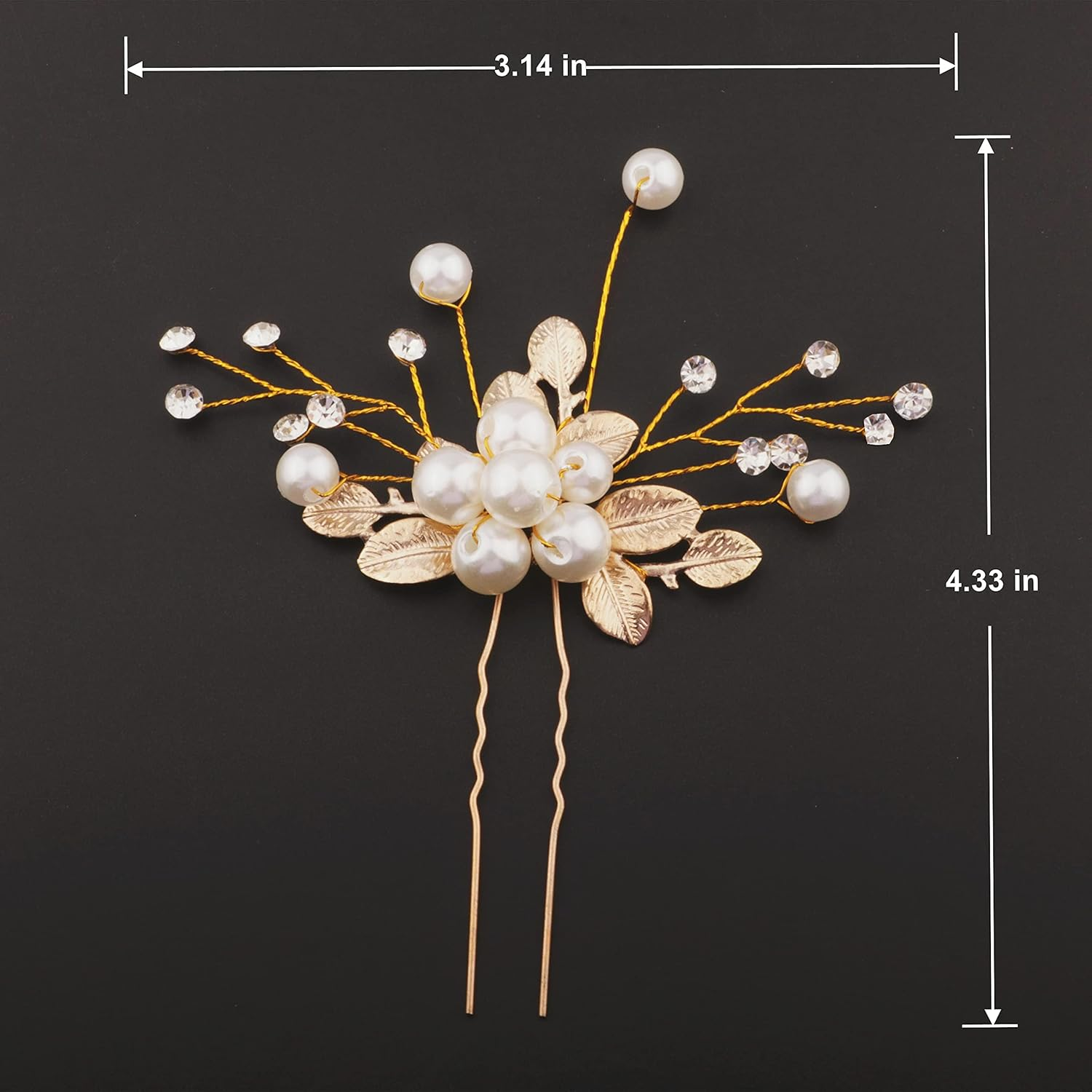 La Jolie Jasmin 4 Pcs Hair Pins, Floral Hair Clip Bridal Accessories for Women and Girls - Pearl Wedding Flower Hair Accessories for Women image number 5