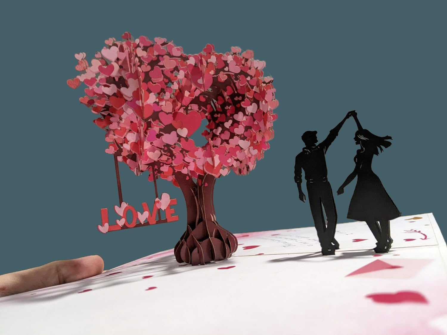 Pop up Valentines Card 3D Love Tree Hearts Romantic Greeting Card to Boyfriend, Girlfriend, Wife Husband, Loved Anniversary Card, Wedding Card, Valentine Gift Birthday Gift image number 2