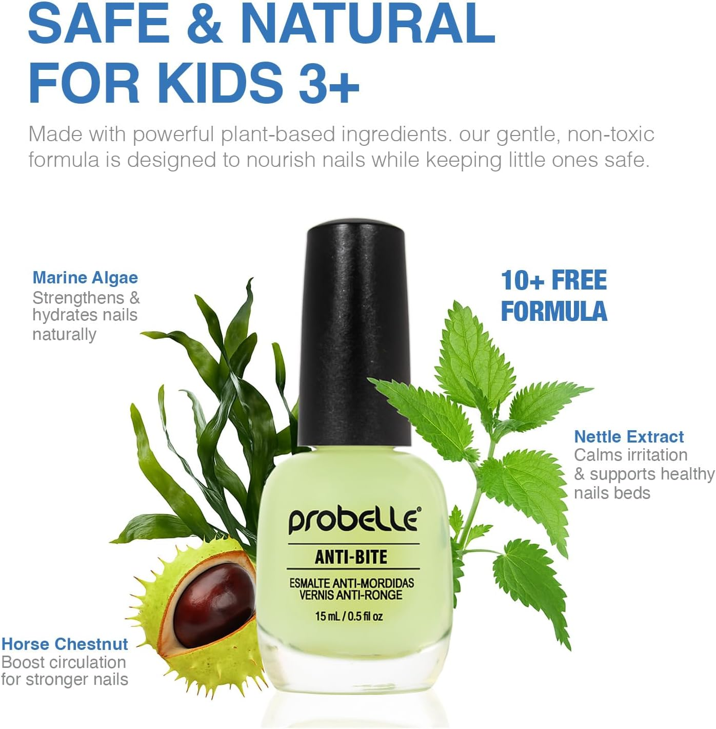 Probelle Anti-Bite &ndash; Nail Biting Treatment for Kids & Adults &ndash; No Bite Nail Polish, Thumb Guard & Thumb Sucking Stop - 9 FREE &ndash; 5 Fl Oz (15 Ml)