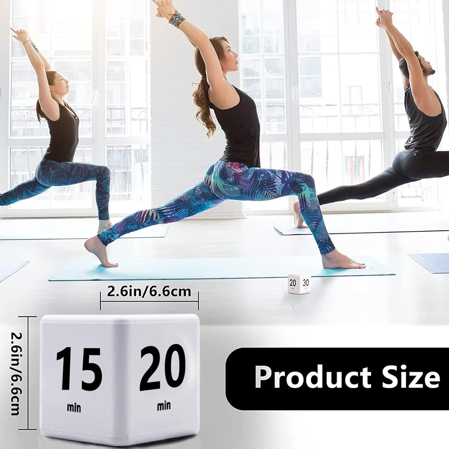 Cube Timer, Time Management and Countdown Settings with Gravity Sensor Flip Timer for Studying, Cooking, Reading, Exercise (15-20-30-60 Minutes) White image number 6