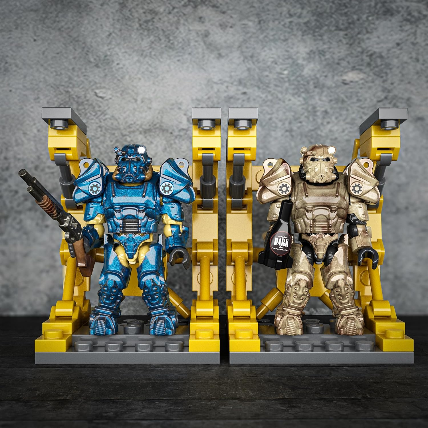 MEGA Fallout Action Figure Building Toy, T-60 Power Armor Collection with 327 Pieces, 5 Micro Action Figures and Accessories, for Collectors image number 2