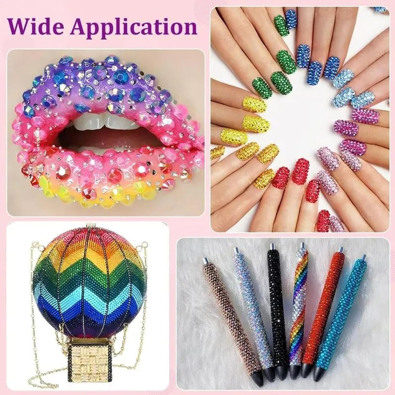Wjnflqn Bedazzling Gems,Resin Bag Decoration,Bedazzling Jewels Kit - for Nail Artists Craft Lovers DIY Hobbyists Jewelry Makers Art Students Scrapbookers Phone Case Clothing Shoes image number 4