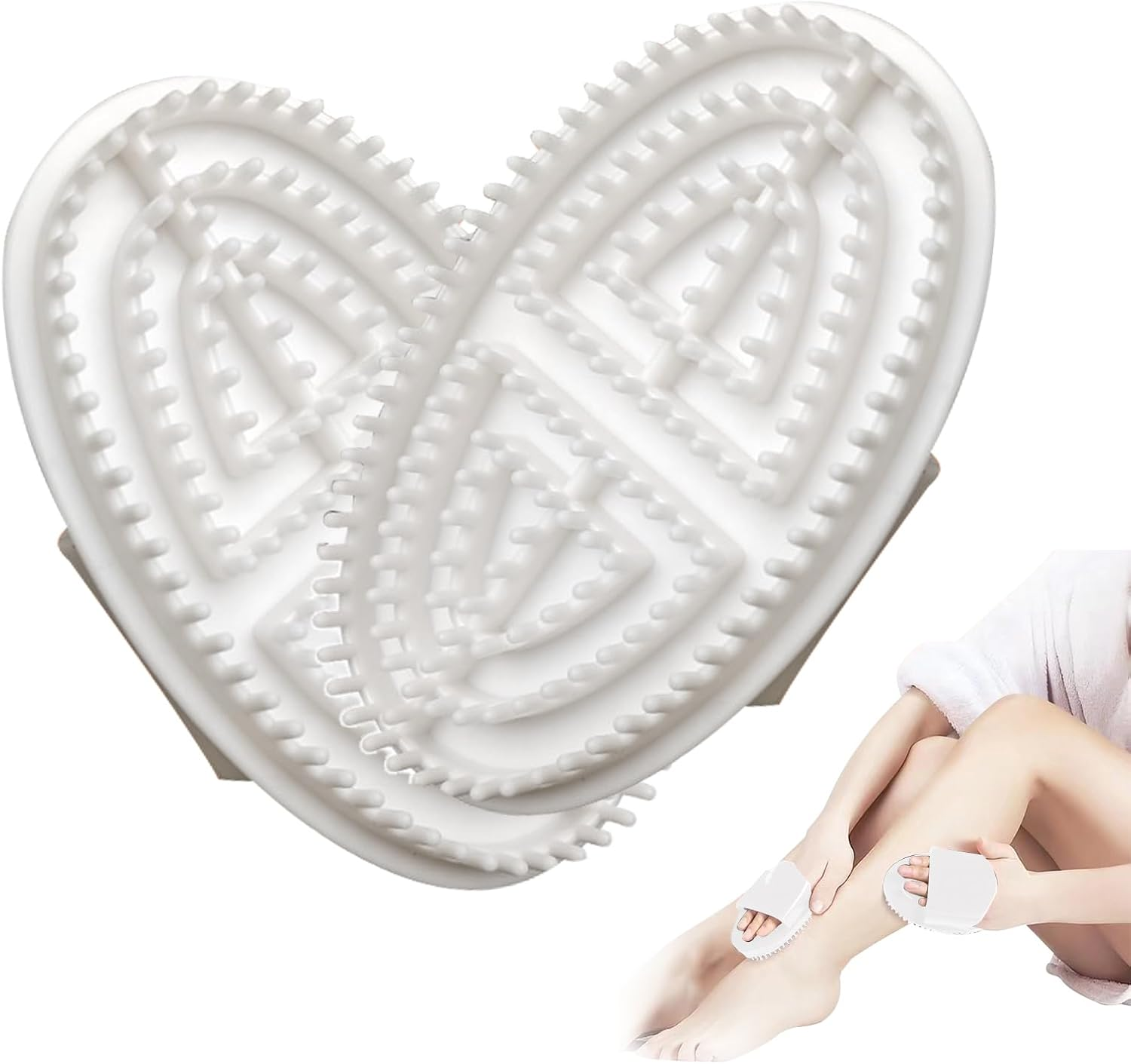 LUHOCIY Pack of 2 Professional Meridian Brush, Meridian Massage Brush, Easy to Clean, for Massage Meridians, Slimming and Body Shaping (White)