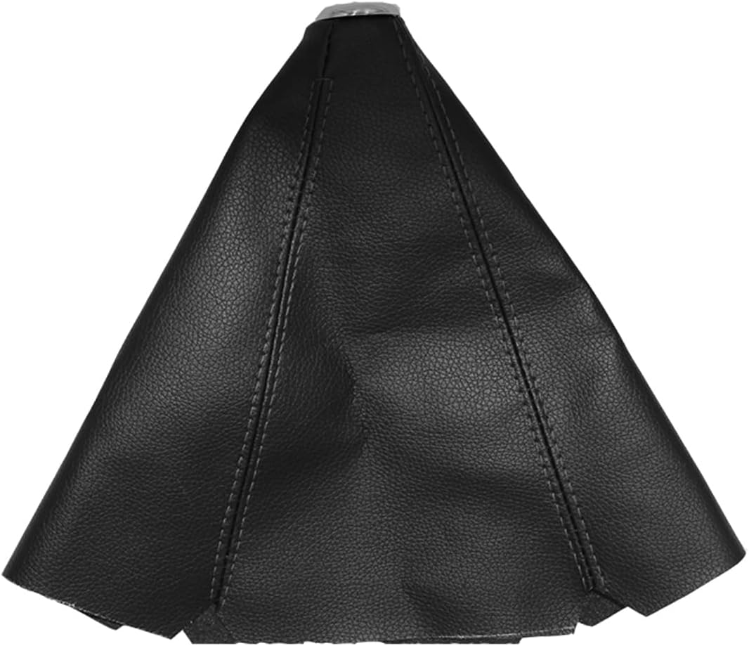 Universal Car Shift Knob Boot Dust Cover, Shift Boot Cover, Made of Pu Leather with Black Seams Red Seams and Blue Seams (Black/Abs) - Black image number 4