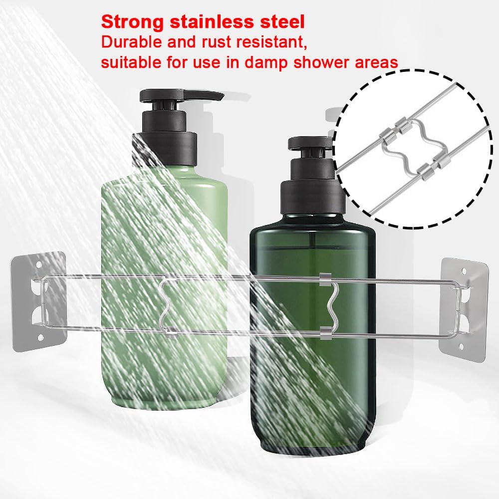 2 Pack RV Shower Corner Storage Bar, 9-14 Inch Adjustable Stainless Steel Rods with 180&deg; Swivel Bases, Adjustable Stainless Steel Rod for Corner Shelves in Camper,Must Have Accessories