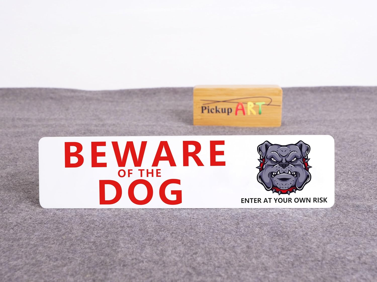 Bweare of the Dog Sign Self Adhesive Plaque Decal Home Sings (50X200Mm) image number 3