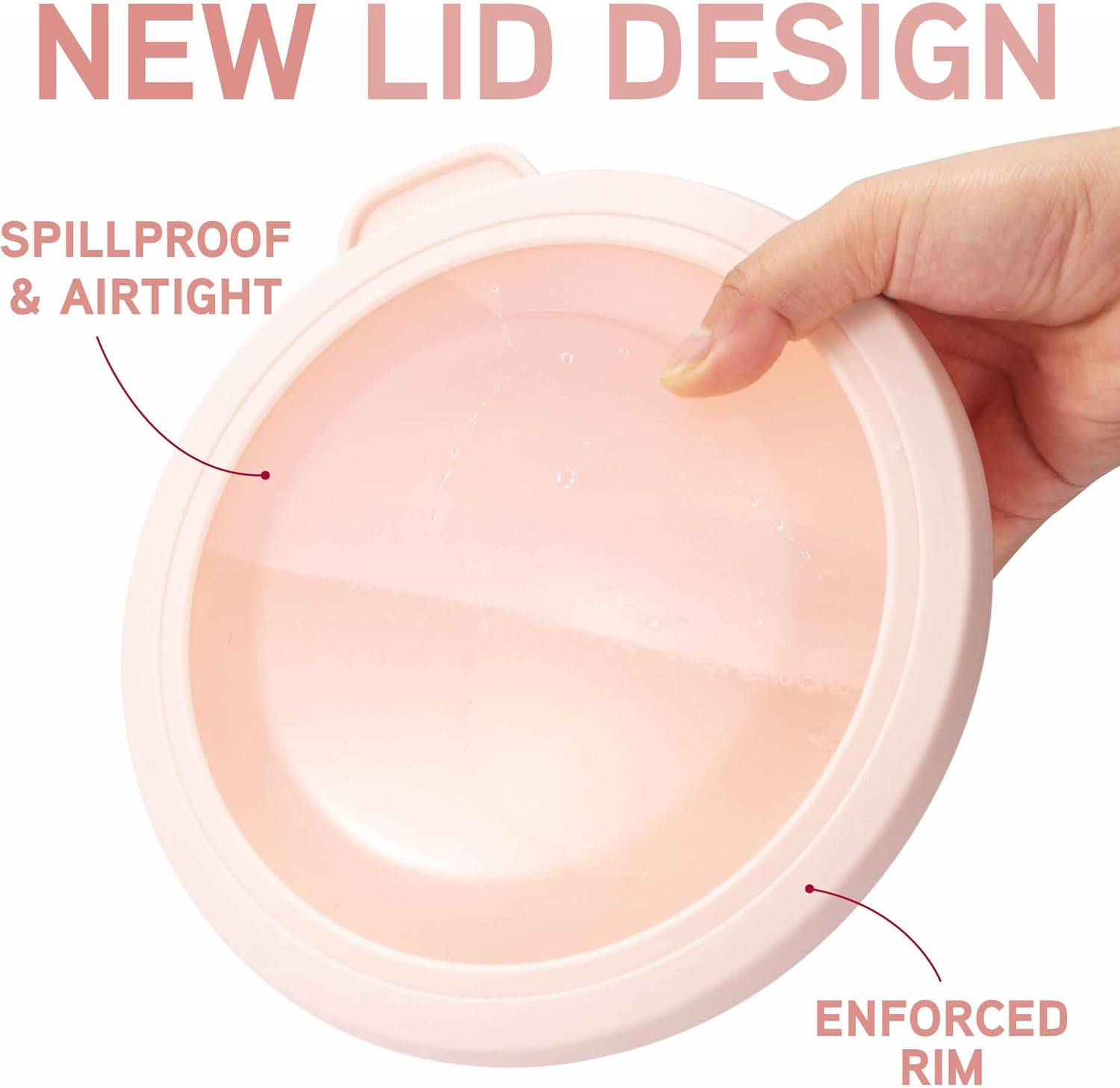 COOK with COLOR Mixing Bowls with TPR Lids - 12 Piece Plastic Nesting Bowls Set Includes 6 Prep Bowls and 6 Lids, Microwave Safe (Rose) image number 1