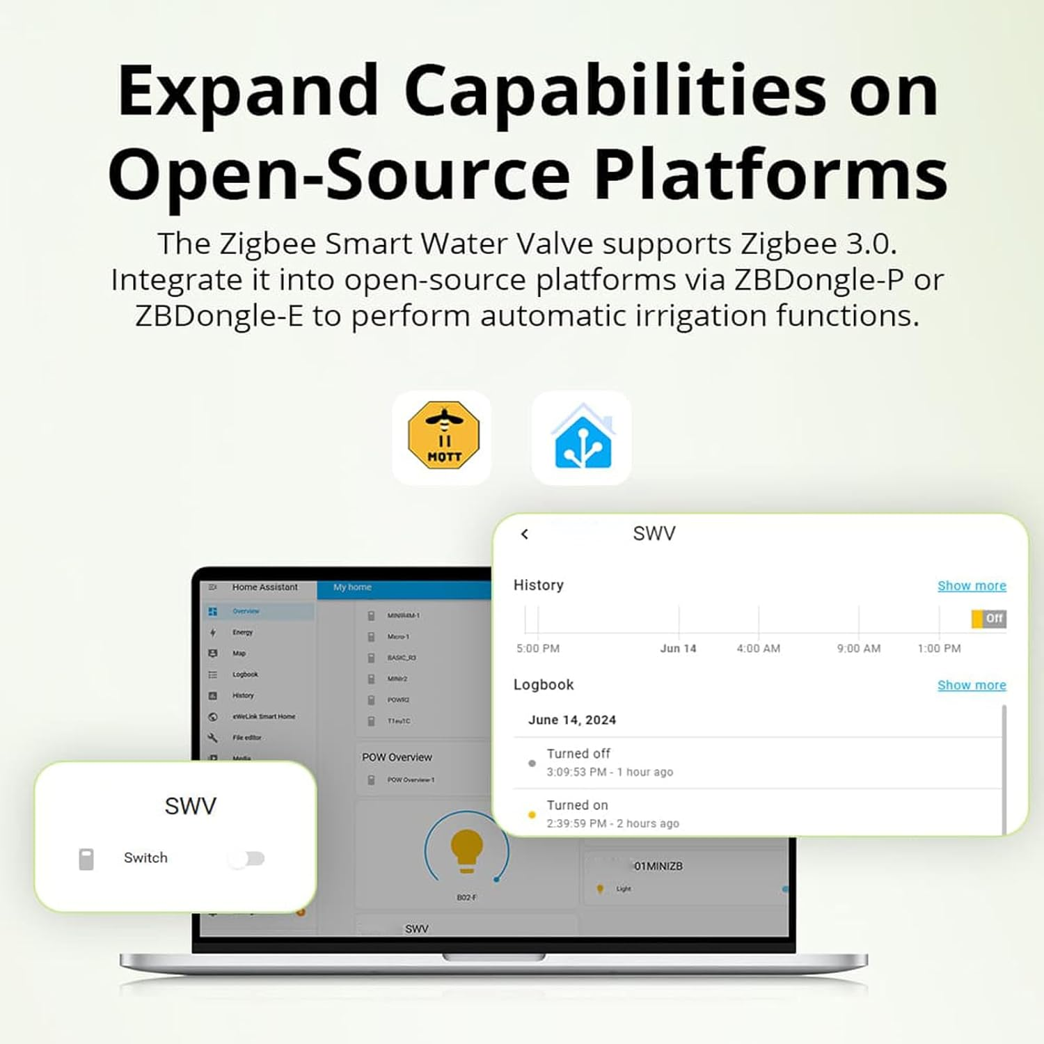 Smilewolf SWV Zigbee 3.0 Smart Water Valve IP55 Sprinkler Controller Home Automate Irrigation Compatible with Ewelink Alexa Google Home (A-SWV-BSP) image number 2