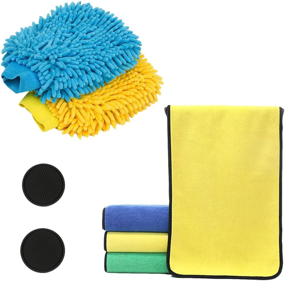 Microfiber Car Wash Mitt Towel,Super Absorbent Cleaning Wiping Dryer,Car Washing Tool Set