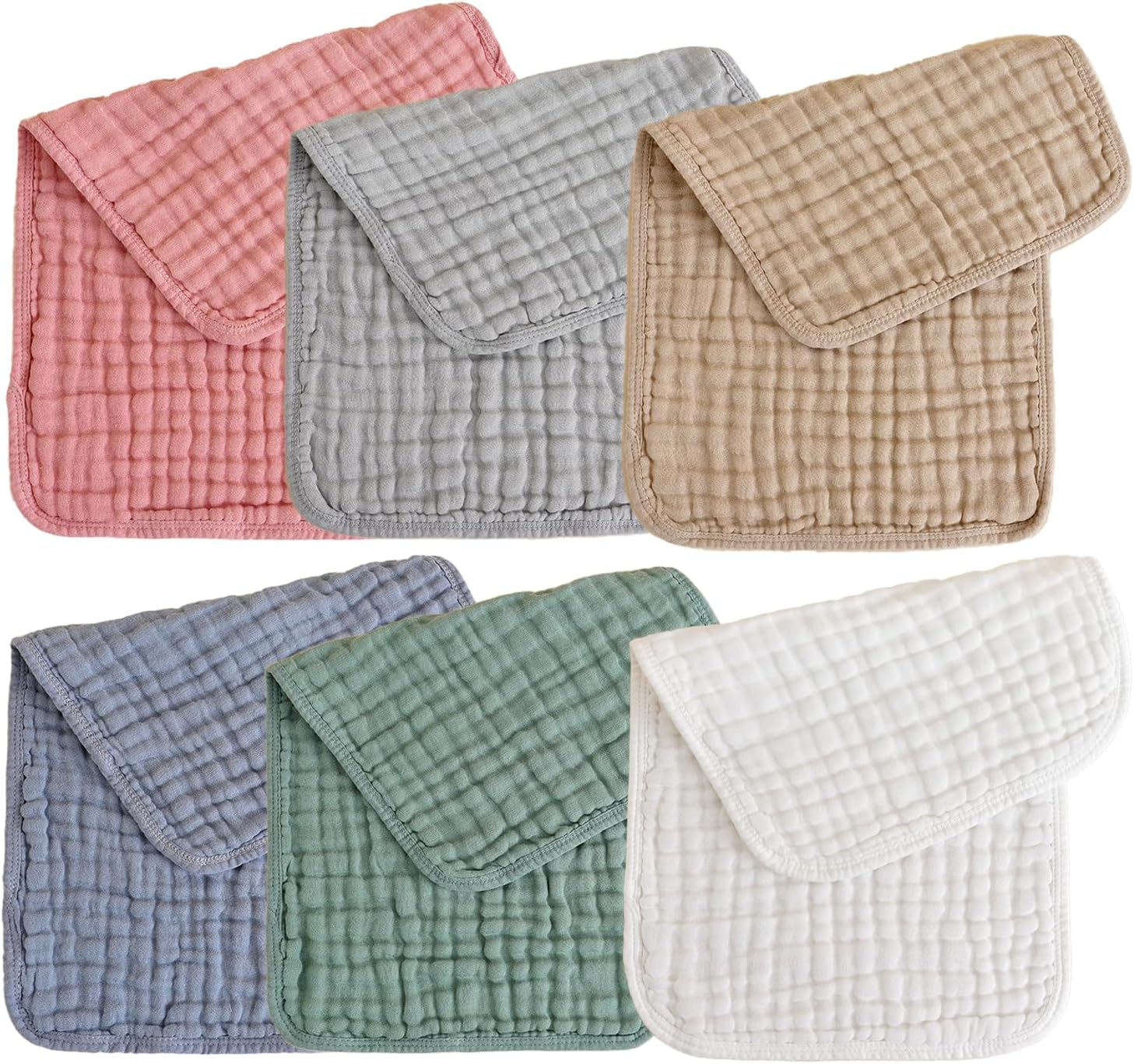 ZONEY Baby Burp Cloths Sets for Unisex Baby, 6 Pack 100% Cotton Washclothes for Newborn, Large 20''X10'' Extra Soft and Absorbent for Baby Girls and Boys image number 5