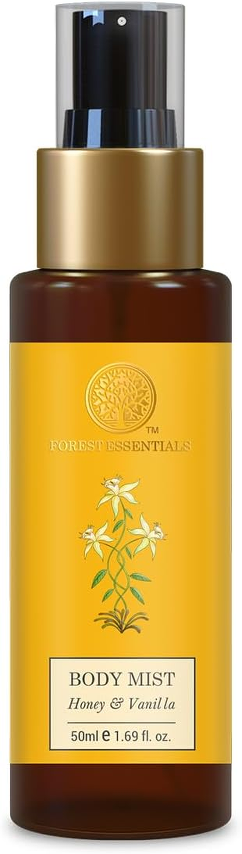 Forest Essentials Travel Size Body Mist Honey & Vanilla | Natural & Hydrating Body Spray for Men & Women | Luxury Floral and Oriental Fragrance | 50 Ml image number 3