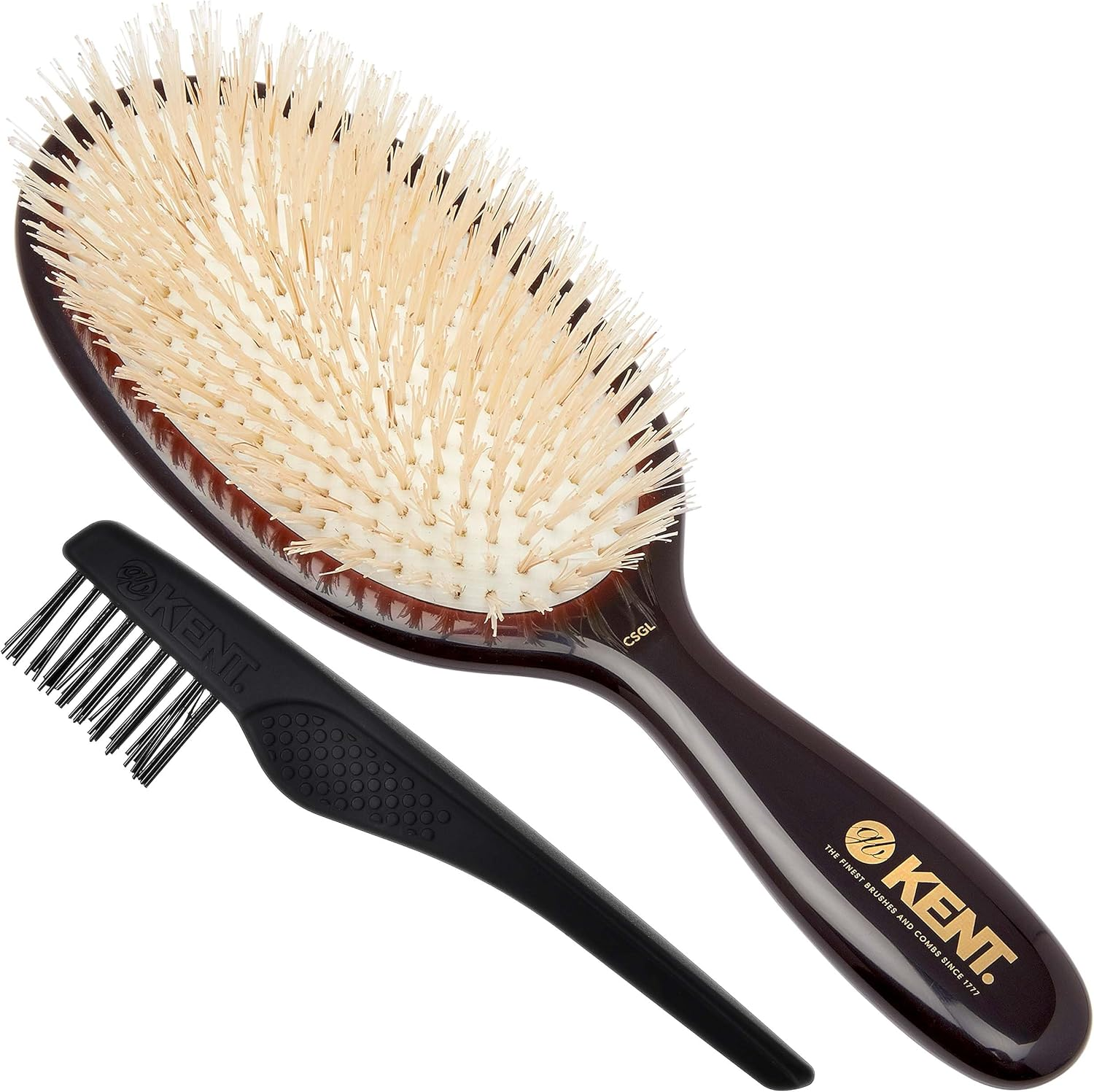 Kent Classic Shine Cushioned Soft Bristle Brush, White, Large image number 2